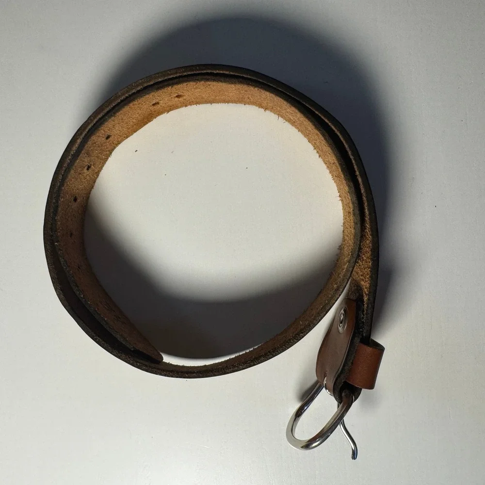 Vtg Trashed Brown Tooled Leather Belt A I Dad Eagle Stars Western 34 Bird Animal